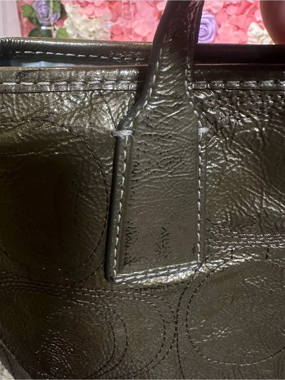 Coach Signature Stitch Kisslock Tote